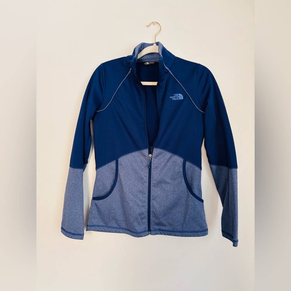 The North Face Women's Blue Colorblock Full Zip Track Jacket S